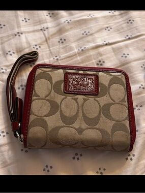 Coach Wallet with Red Trim